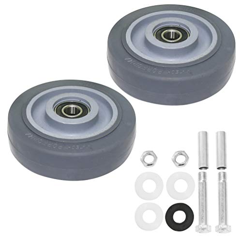 URBEST Push Cart Wheels, Heavy Duty 4 Inch PU Caster Wheels Bearings Repair Kits, Pltae Casters, Shelf Replacement Wheels for Platform Trucks up to 265 Pounds (M:4 Inch,Grey) - Image 1