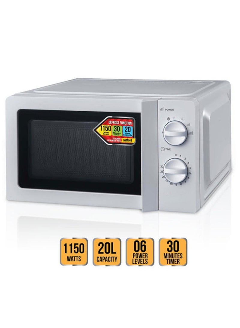 Generic Microwave Oven with 20L Capacity 1150W  30 Minute Timer & 6 Power Levels for Efficient Cooking – Perfect for Home, Office & Quick Meals  - Image 1