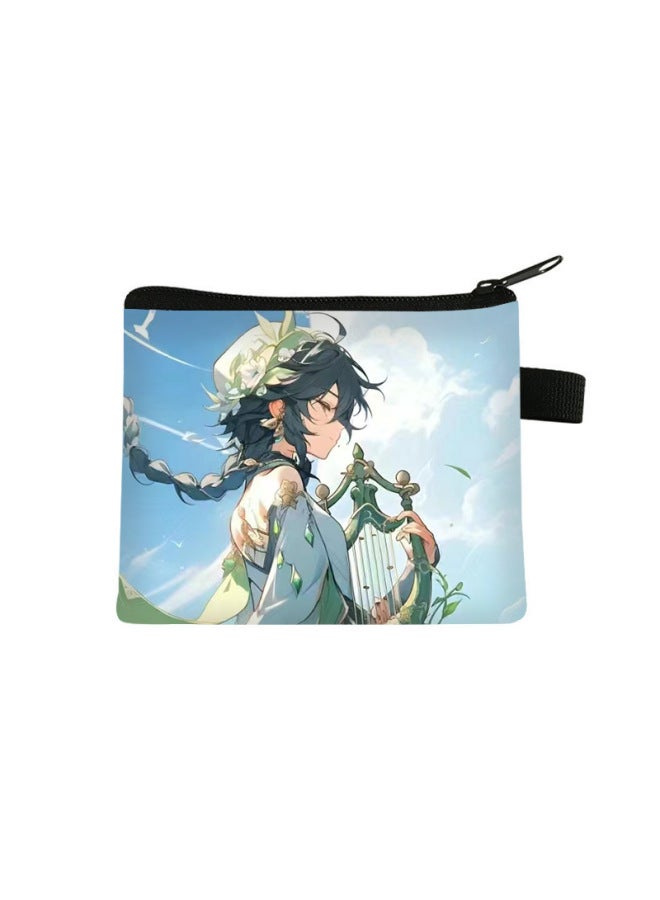 Genshin Impact Series Coin Purse Children's Mini Portable Key Card Holder Student Storage Bag Zipper Small Wallet