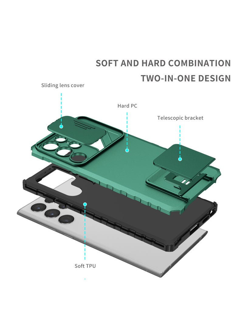 Samsung Galaxy S22 Ultra Mobile Phone Case Cover, Innovative Telescopic Bracket, Sliding Protection Camera Window, Bumper Shockproof Phone Back Cover - Image 5