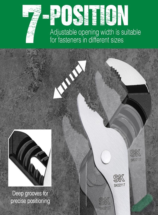 اس كي كي كماشة SK ذات وصلات أخدود مقاس 12 بوصة، كماشة مضخة مياه، هيكل فولاذي CR-V فاخر، فك مسنن بمقابض مريحة - Image 4