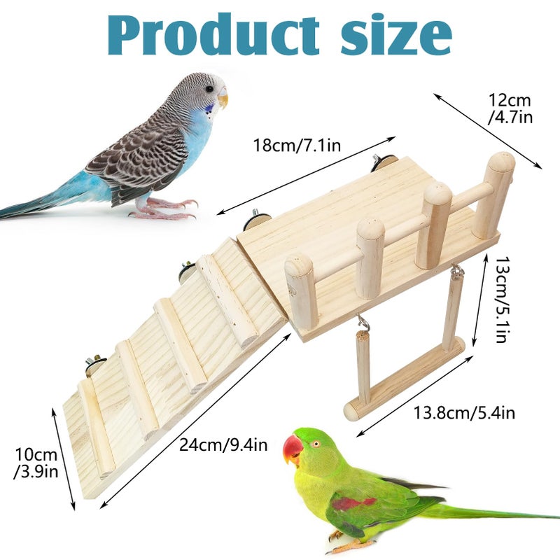 Hamiledyi 13Pcs Parrot Swing Chew Toys Bird Perches Platform with Climbing Ladder Hanging Cage Accessories for Parakeet, Conure, Finch, Lovebirds, Budgie, Canary Standing - Image 2