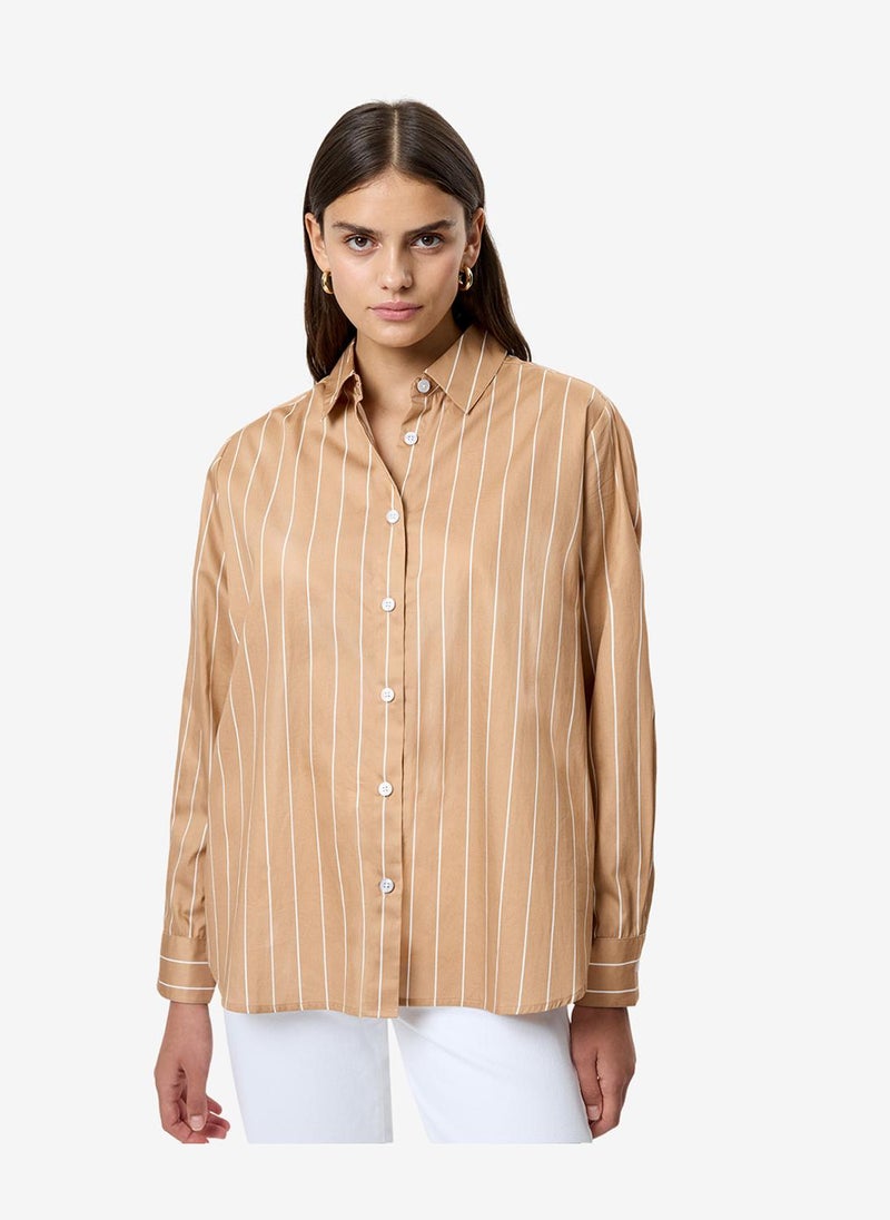 French Connection Women's Macchiato Alexis Poplin Fine Line Shirt - Image 1
