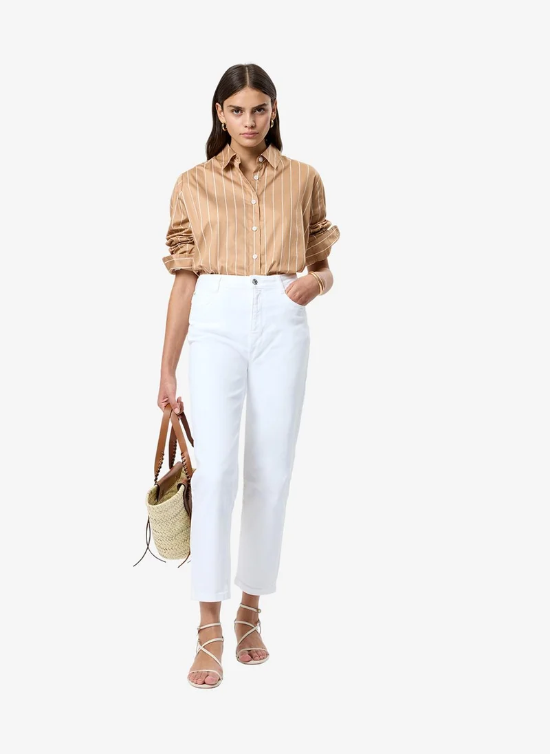 French Connection Women's Macchiato Alexis Poplin Fine Line Shirt