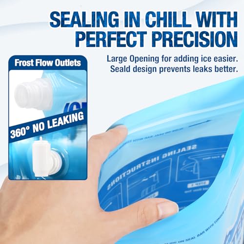 HEYTRIP 4 Pack Reusable Ice Bags for Cooler 2.5lb 5lb Ice Cube Bags, Long Lasting Cold Dry Freezer Packs, Leakproof Water Container - Fill it with Ice to Keep Cooler Cold and Drink its ICY Water - Image 5