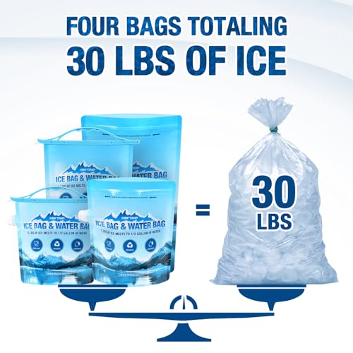 HEYTRIP 4 Pack Reusable Ice Bags for Cooler 2.5lb 5lb Ice Cube Bags, Long Lasting Cold Dry Freezer Packs, Leakproof Water Container - Fill it with Ice to Keep Cooler Cold and Drink its ICY Water - Image 4
