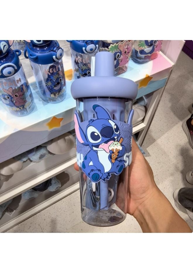 Disney Stitch Water Bottle With Straw, Leakproof And Cute Design For Kids - Image 2