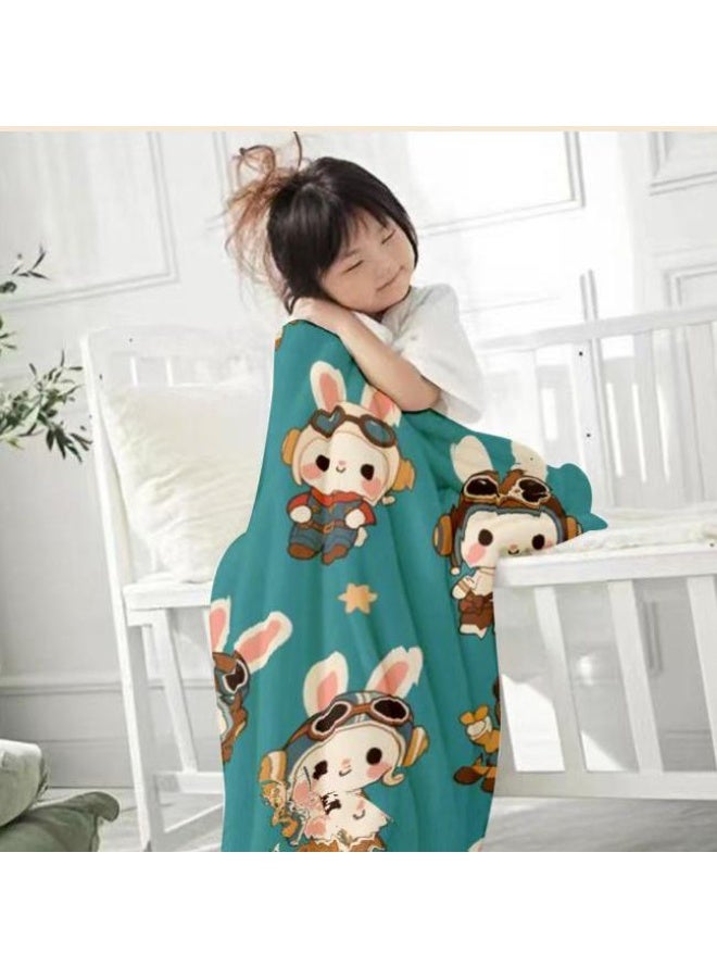 عام بطانية رقيقة من الفانيلا الكرتونية للأطفال والرضع (دافئة ومريحة، ومناسبة للنوم والألعاب) 70 سم * 100 سم