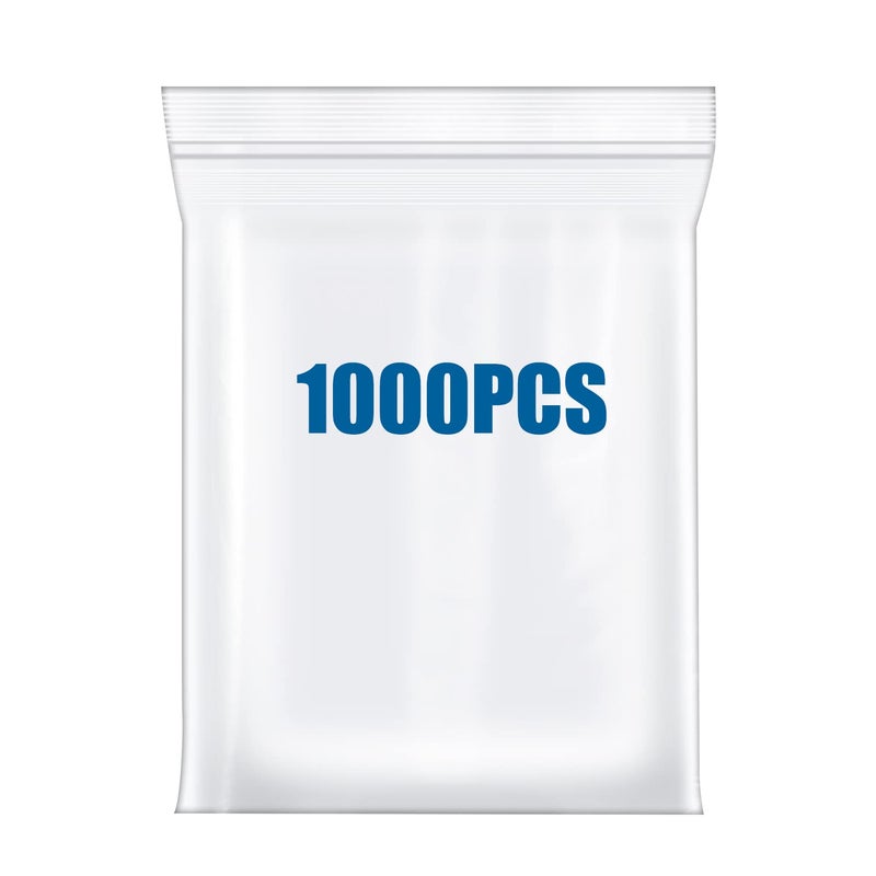 Somoga 1000PCS 1.5"x1.5" Small Plastic Bags 2.4 Mil Clear Zip Resealable Lock Baggies Thick For Packaging Pill Jewelry Bag Durable - Image 1