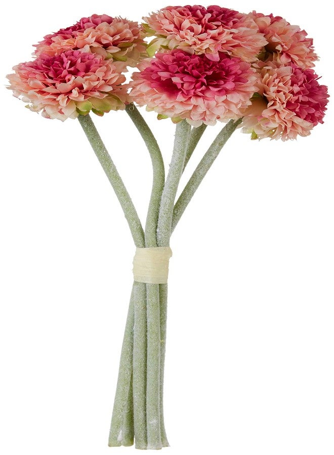Fourwalls Artificial Synthetic Chrysanthemum Flower Bunch (6 Flowers, 30 cm Tall, Peach) - Image 1