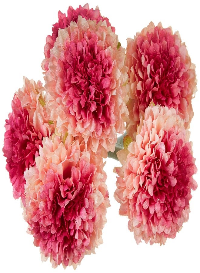 Fourwalls Artificial Synthetic Chrysanthemum Flower Bunch (6 Flowers, 30 cm Tall, Peach) - Image 2