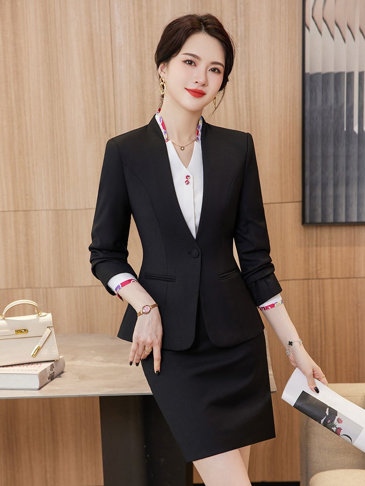 Blue Suit Women'S Suit Professional Women'S Work Clothes Elegant Suit Jacket Formal Wear Front Desk Work Clothes - Image 4