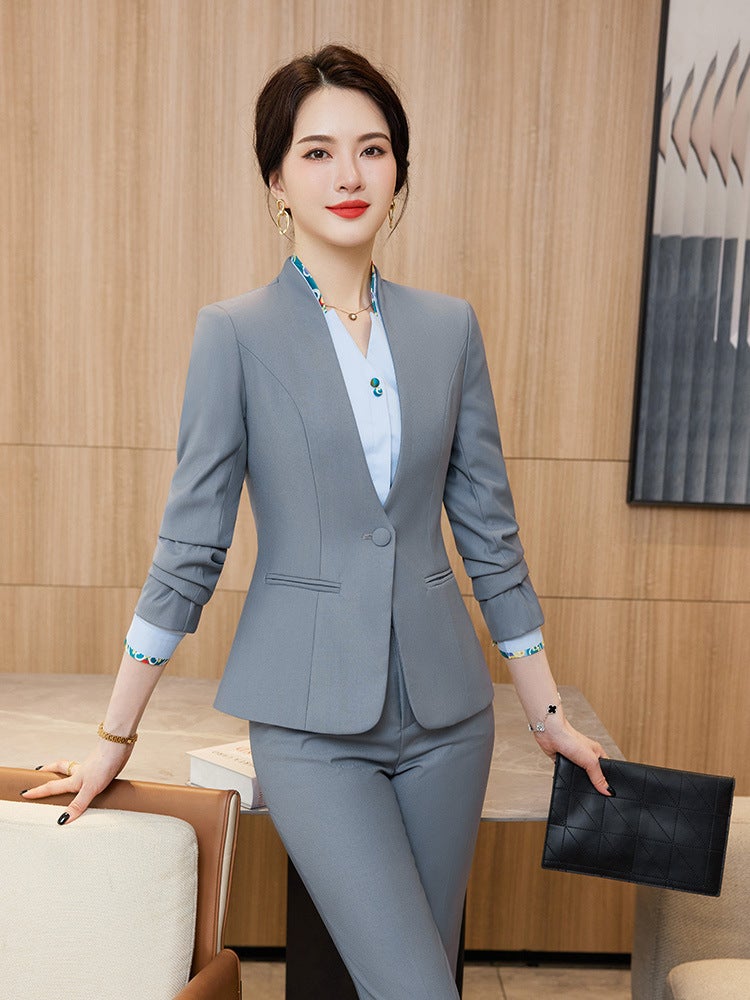 Blue Suit Women'S Suit Professional Women'S Work Clothes Elegant Suit Jacket Formal Wear Front Desk Work Clothes - Image 2