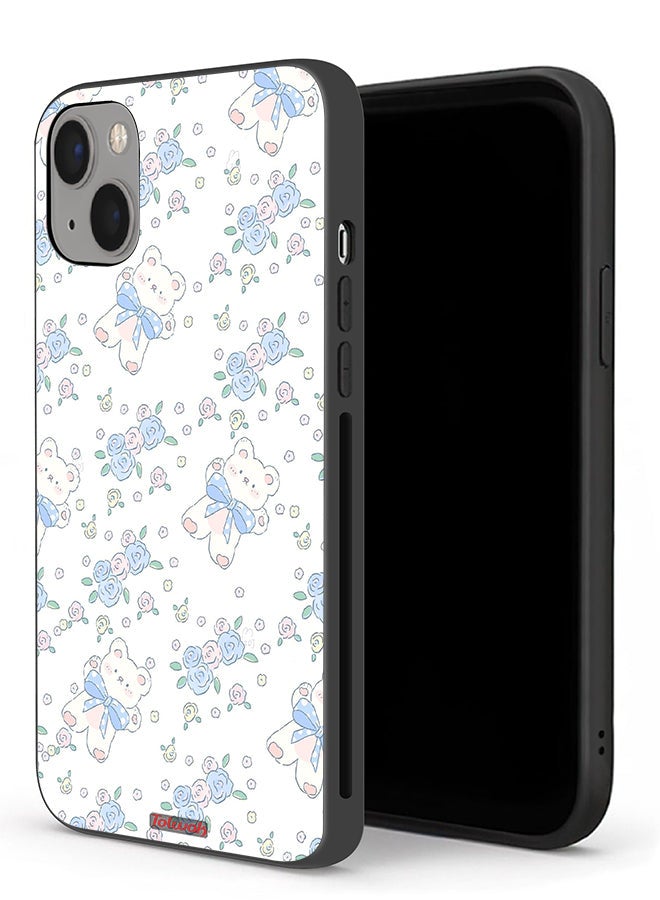 Tolwak Apple iPhone 13 mini Protective Case Cute Teddy Bear And Flowers Icon - Image 1