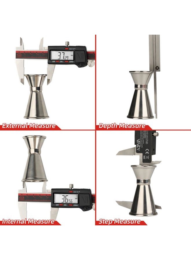 VINCA DCLA-0605 Electronic Digital Vernier Micrometer Caliper Measuring Tool Stainless Steel Large LCD Screen 0-6 Inch/150mm, Inch/Metric/Fractions, Red/Black - Image 3