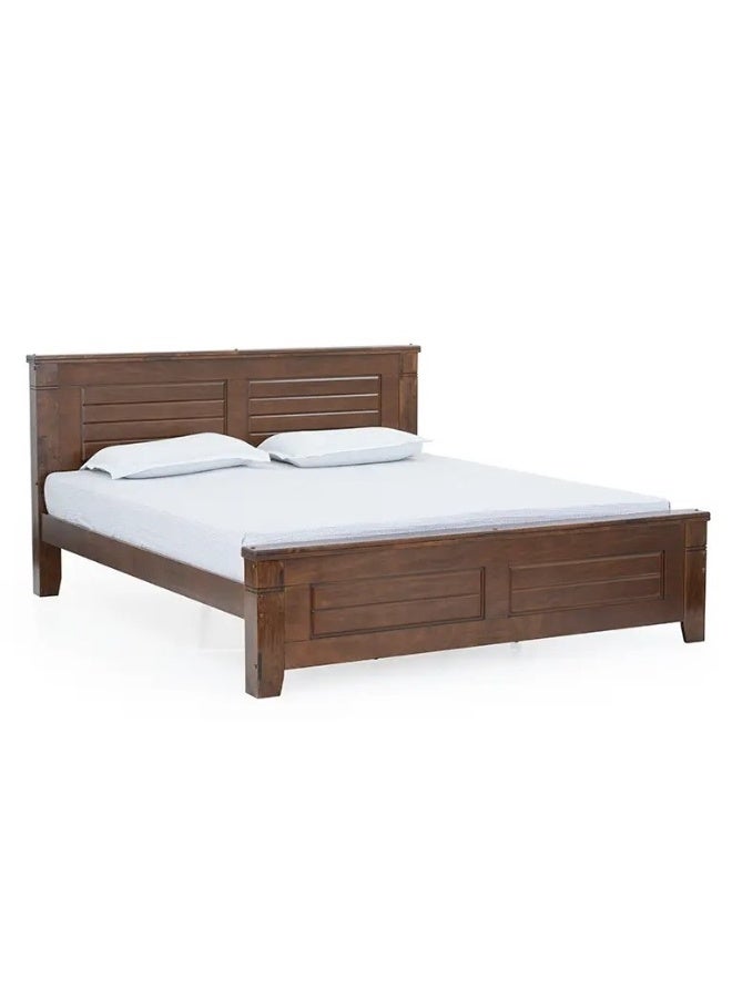 ROYALOAK Royaloak Ipoh Malaysian Wooden Queen Size Bed | Solid Wood | Solid Wood Veneer Finish | Groove Design | Strong Bed Base | Thick Profile | Classic Design | Durable & Long Lasting | Malaysian Collection - Image 2