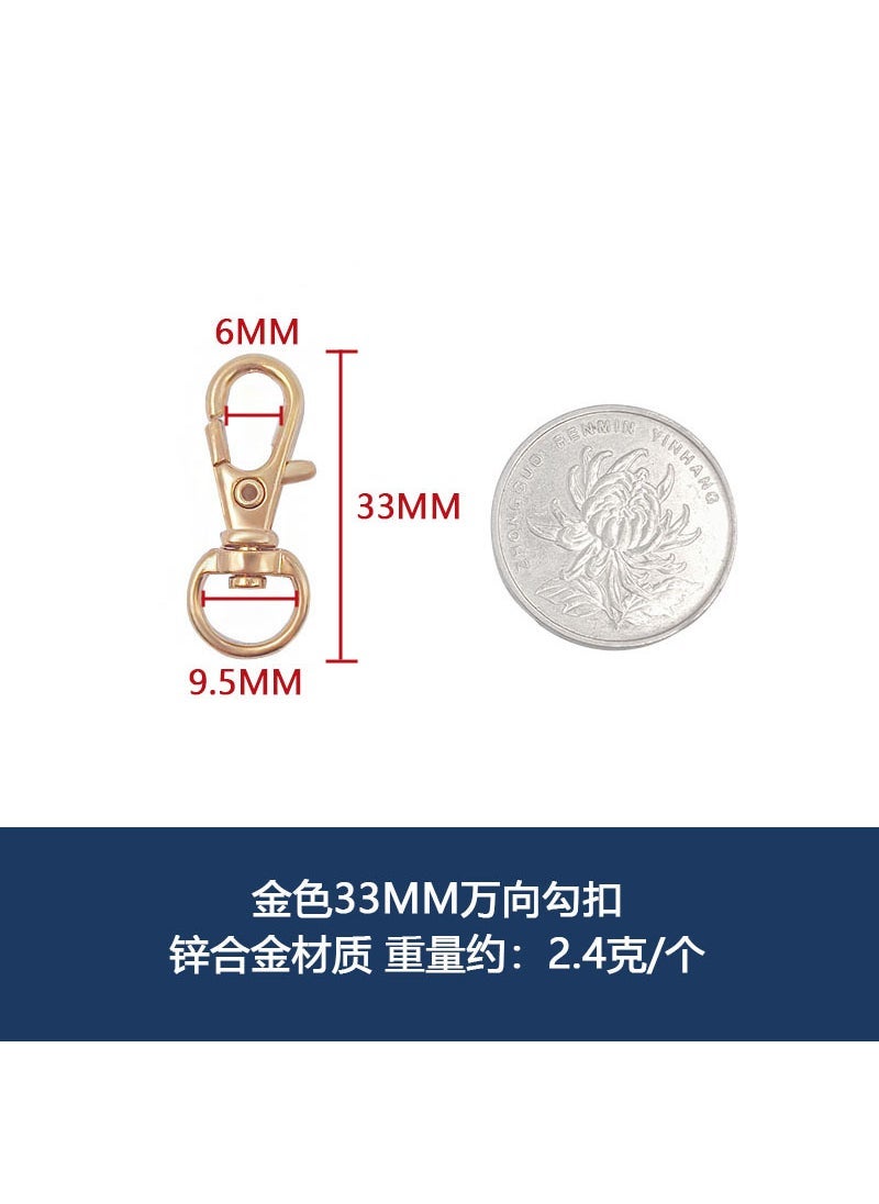 Wholesale Spring Clasp Lobster Claw for DIY Bag Gold 33mm Universal hook 
