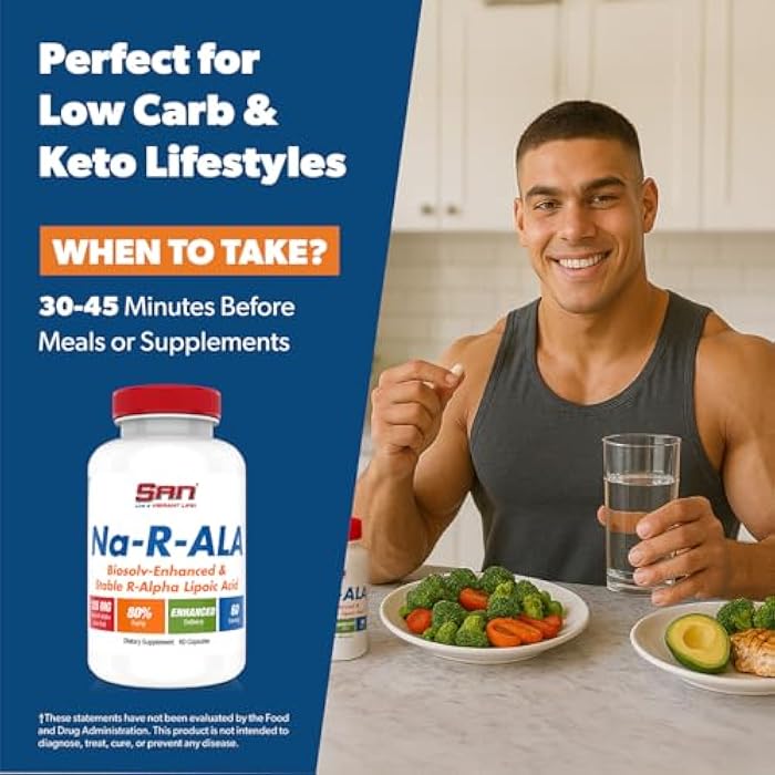 SAN’s Na-R-ALA - Stabilized R-Alpha Lipoic Acid 125mg per Serving [High Potency & Increased Absorption], 60 Capsules - Image 4