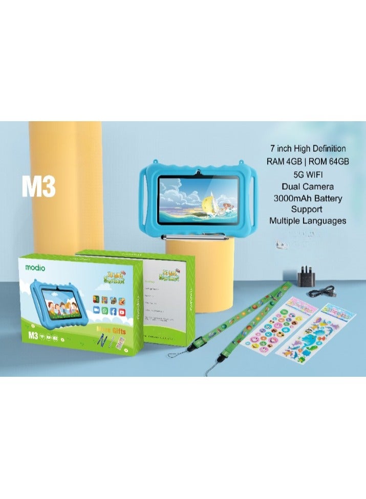 MODIO TAB M3 children's tablet with a 7-inch screen, supports 5G Wi-Fi, 4GB RAM and 64GB storage space - Image 2