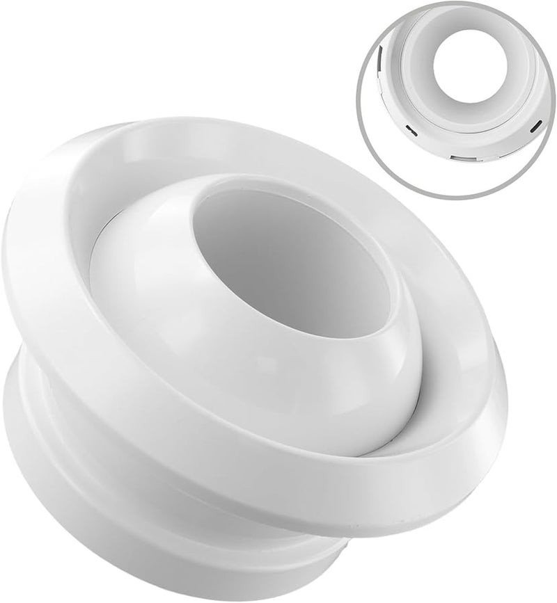 ABS Circular Spherical Air Vent Grille Cover Adjustable Air Volume Outlet Valve White 200Q - Image 2