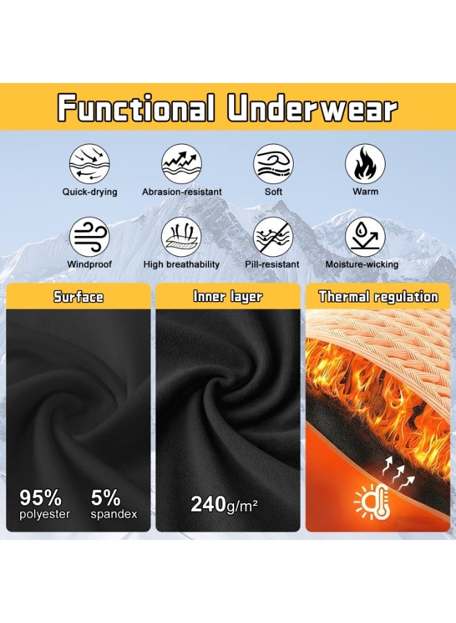 ناكسي فلاي طقم ملابس داخلية حرارية للأطفال، خفيف الوزن وداخله من صوف ناعم جدًا، ملابس داخلية حرارية للأطفال الصغار، طبقات أساسية للأطفال للتزلج، طقم ملابس داخلية حرارية للأولاد والبنات (أسود) - Image 4