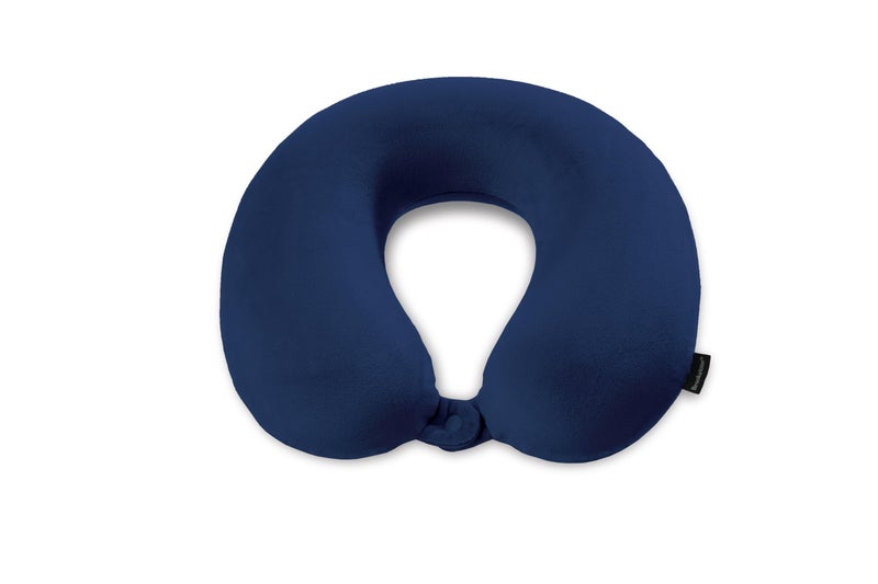 Brookstone Travel Neck Pillow - Lightweight Fleece Casing U-Shaped Stuffable Memory Foam Travel Pillow for Sleeping and Neck Support, Blue - Image 5