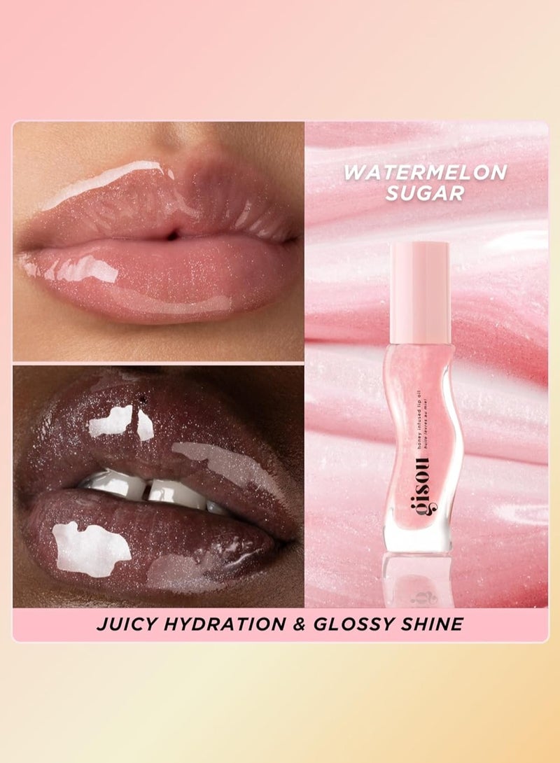 جيسو زيت شفاه جيسو بالعسل - سكر البطيخ 8 مل | علاج مرطب ومغذي للشفاه بالعسل | زيت شفاه لامع وغير لزج لشفاه ناعمة وملساء ولامعة - Image 2