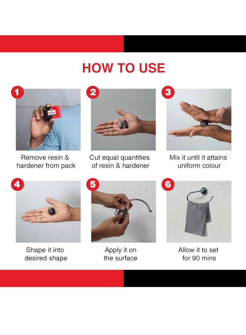 Pidilite Mseal General Purpose 100gm(Pack of 1)| Two-Component Epoxy Putty to seal Pipe Leaks, Roof/AC Repairs, Wall Cracks, Wash Basin Fixes & for Quick Molding & Sealing - Image 3