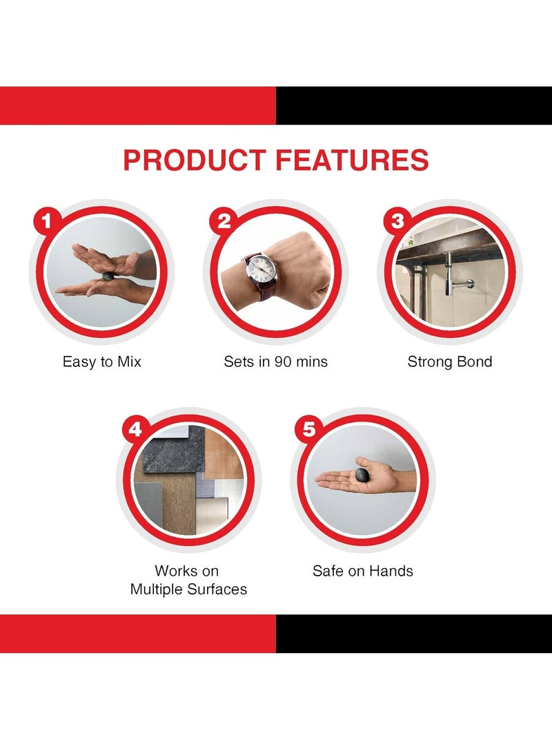 Pidilite Mseal General Purpose 100gm(Pack of 1)| Two-Component Epoxy Putty to seal Pipe Leaks, Roof/AC Repairs, Wall Cracks, Wash Basin Fixes & for Quick Molding & Sealing - Image 4