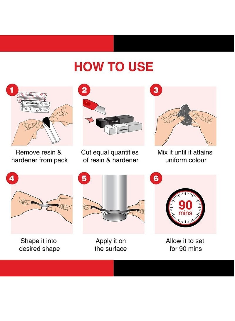 Pidilite Mseal General Purpose 100gm(Pack of 1)| Two-Component Epoxy Putty to seal Pipe Leaks, Roof/AC Repairs, Wall Cracks, Wash Basin Fixes & for Quick Molding & Sealing - Image 5
