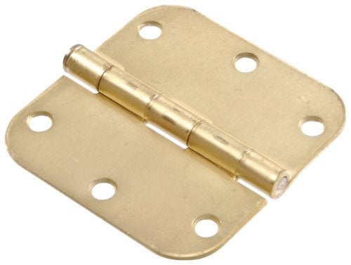 Hillman The Hillman Group 852804 3" Residential Door Hinge - 5/8" Round Corner - Removable Pin - Full Mortise - Satin Brass Finish 1-Pack - Image 4
