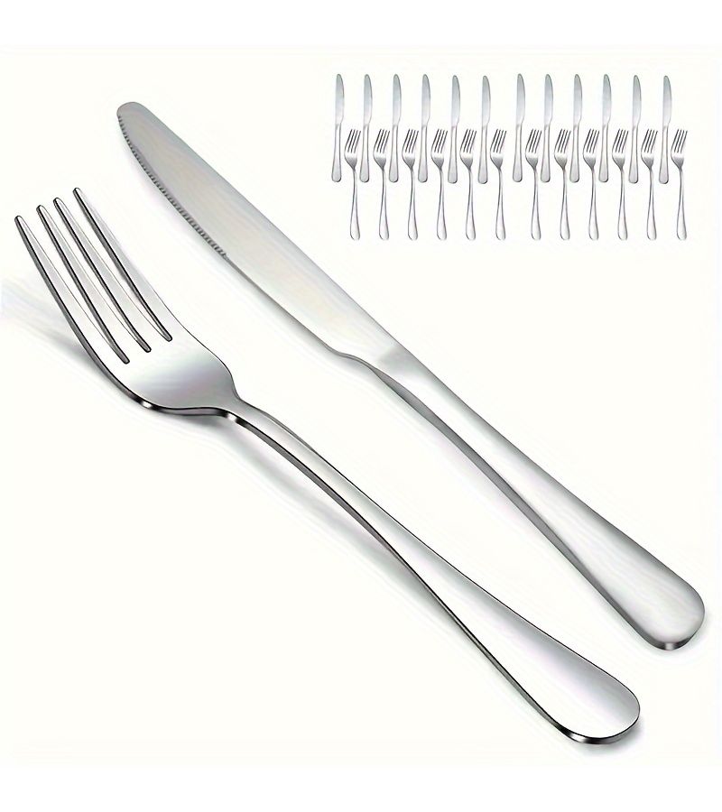 12 Pieces Stainless Steel Cutlery Set Mirror Polished Dishwasher Safe For Home Restaurant Hotel Camping Picnic - Image 1