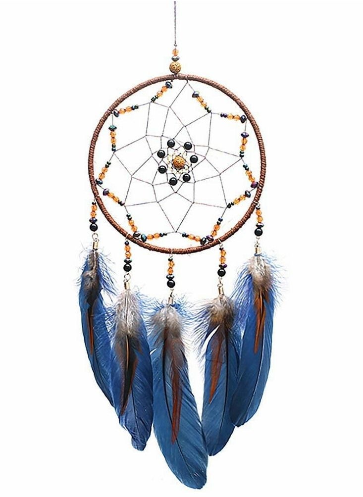 SYOSI Dream Catcher Handmade Traditional Feather Hanging Home Wall Decoration Craft Ornament for Home, Bedroom, Kids, Boys Native American Style Décor (Star)  - Image 1