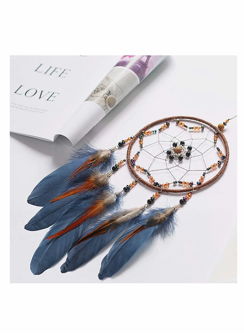 SYOSI Dream Catcher Handmade Traditional Feather Hanging Home Wall Decoration Craft Ornament for Home, Bedroom, Kids, Boys Native American Style Décor (Star)  - Image 4
