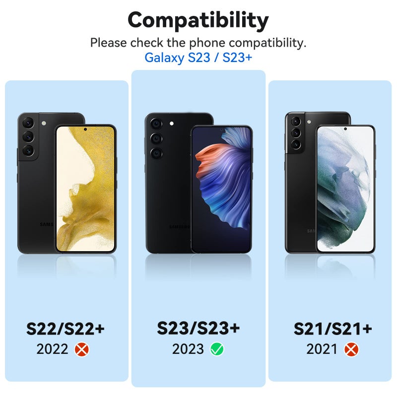 CloudValley [3 Pcs for Samsung Galaxy S24 / S23 / S23 Plus Camera Lens Protector, 9H Tempered Glass + Aluminum Alloy Metal Individual Lens Protective Ring 5G 2023, Glitter Purple - Image 3