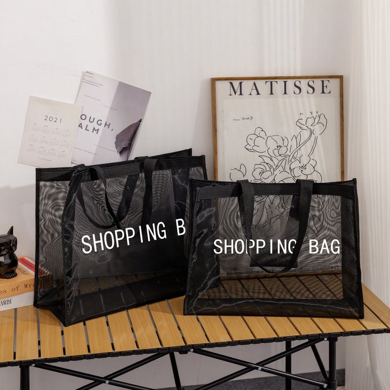 Large Capacity Nylon Mesh Shopping Bag for Beach Travel - Image 1