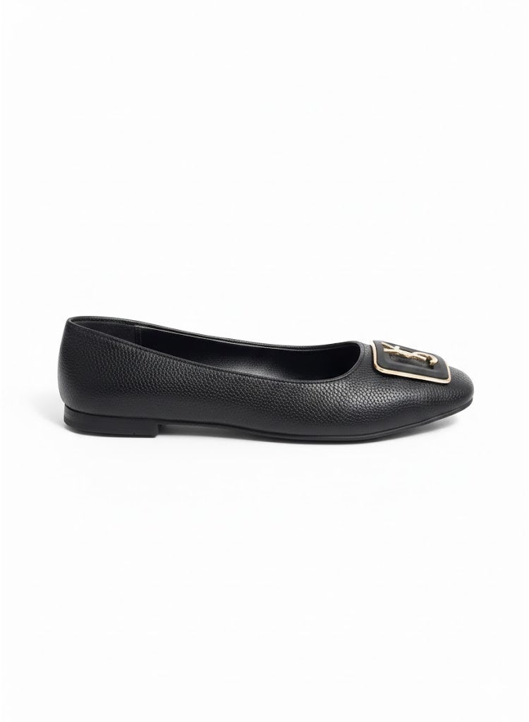 LIFESTYLISH Ballareina Flat Leather Stylish  BN-514 - Black - Image 3