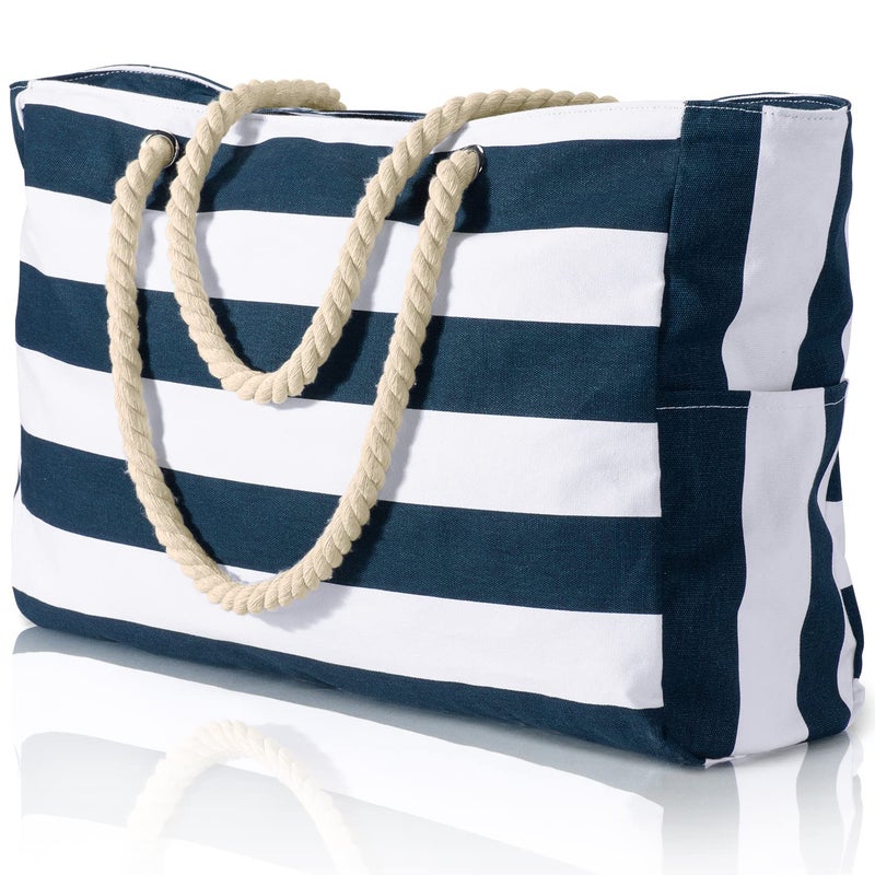 Becokan Beach Bags for Women Large Waterproof Beach Tote Bag Zipper Beach Bags Waterproof Sandproof Swim Pool Bag Large Tote - Image 1