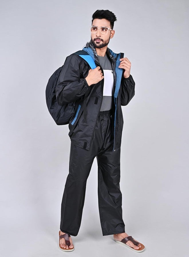 Rupa Dust & Rain Cover for Backpack with Pouch, Waterproof Dustproof Rain Cover Bag Elastic Adjustable for School, College, Office, Trekking Bags (35L,Black) Pack of 2 - Image 3