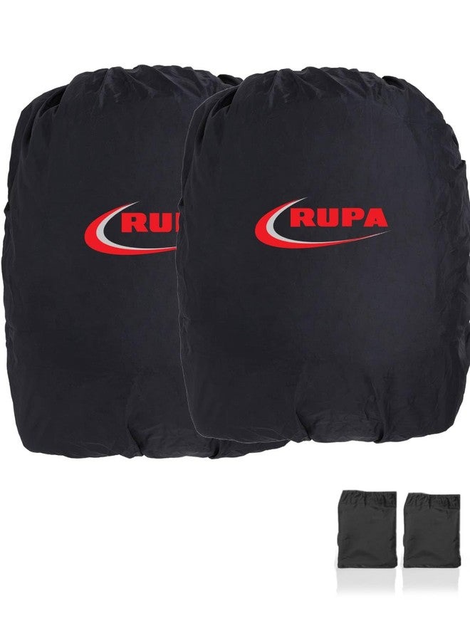 Rupa Dust & Rain Cover for Backpack with Pouch, Waterproof Dustproof Rain Cover Bag Elastic Adjustable for School, College, Office, Trekking Bags (35L,Black) Pack of 2 - Image 1
