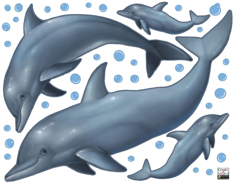 Create-A-Mural Dolphin Wall Decals ~Under The Sea Ocean Kids Room Decor Stickers, Removable Peel and Stick Art - Image 5