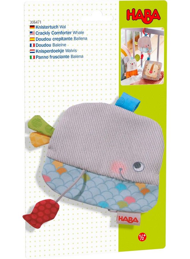 HABA Whale Crackly Lovey Crinkle Cloth Baby Toy - Image 3