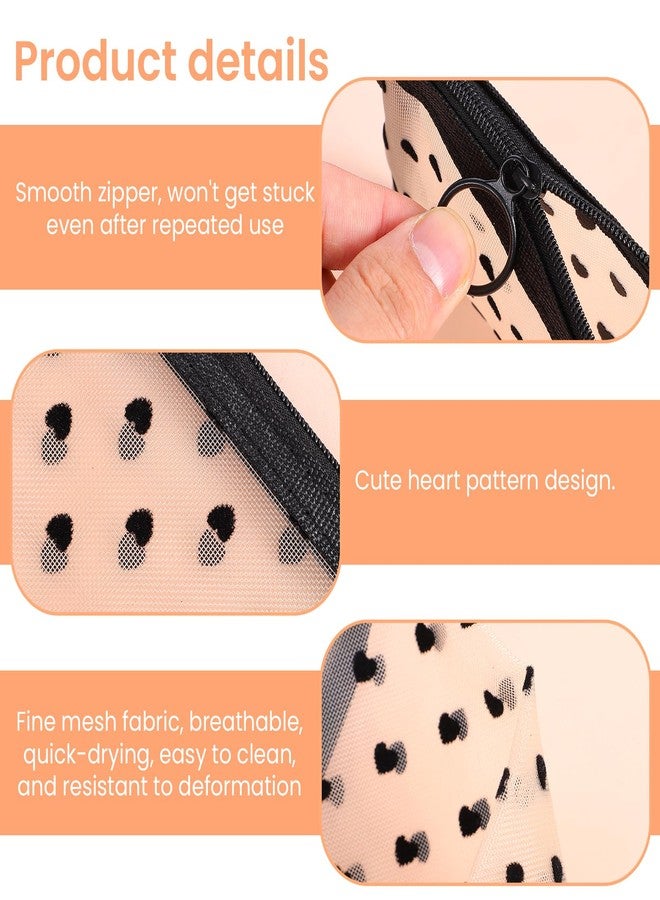 WJIAAA 6PCS Mesh Makeup Bags Zipper for Women Lipstick Travel Home Offices - Image 3