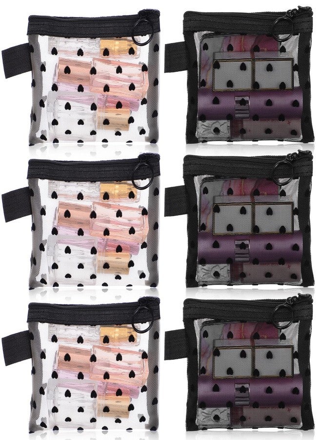 WJIAAA 6PCS Mesh Makeup Bags Zipper for Women Lipstick Travel Home Offices - Image 1