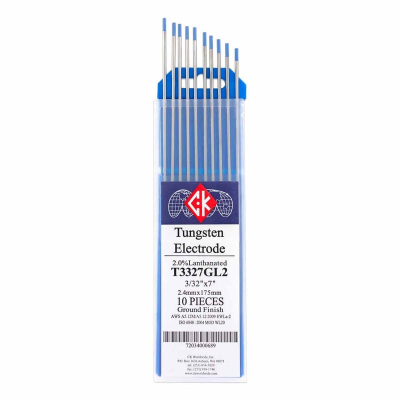 CK Worldwide CK T3327GL2 2% Lanthanated Tungsten Electrode 3/32" X 7", 10 pack - Image 4