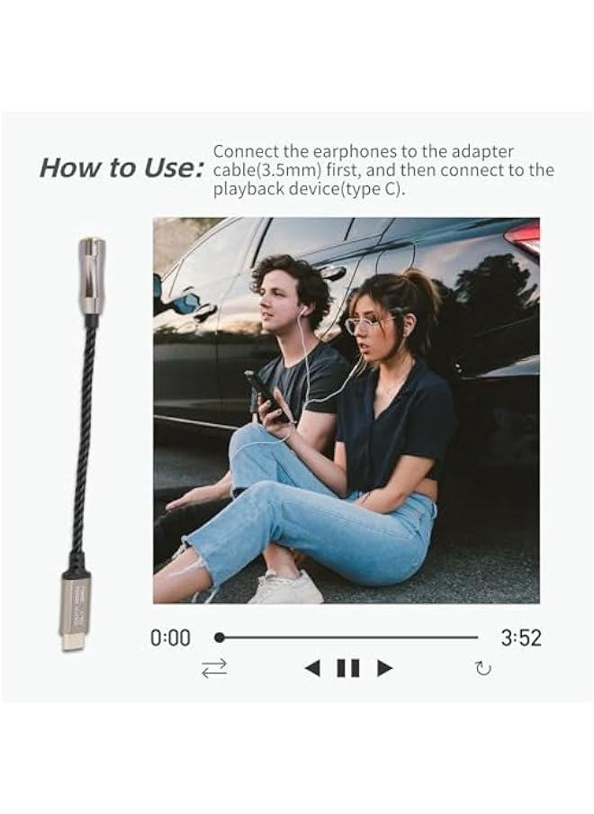 Type C to 3.5mm Headphone Amplifier Adapter, Cs43131 High Performance Chip, Can Be Connected to Your for Android Phone Via USB‑c. Connect Your Pc, Laptop Directly or Via a USB Adapter(Cool Grey)