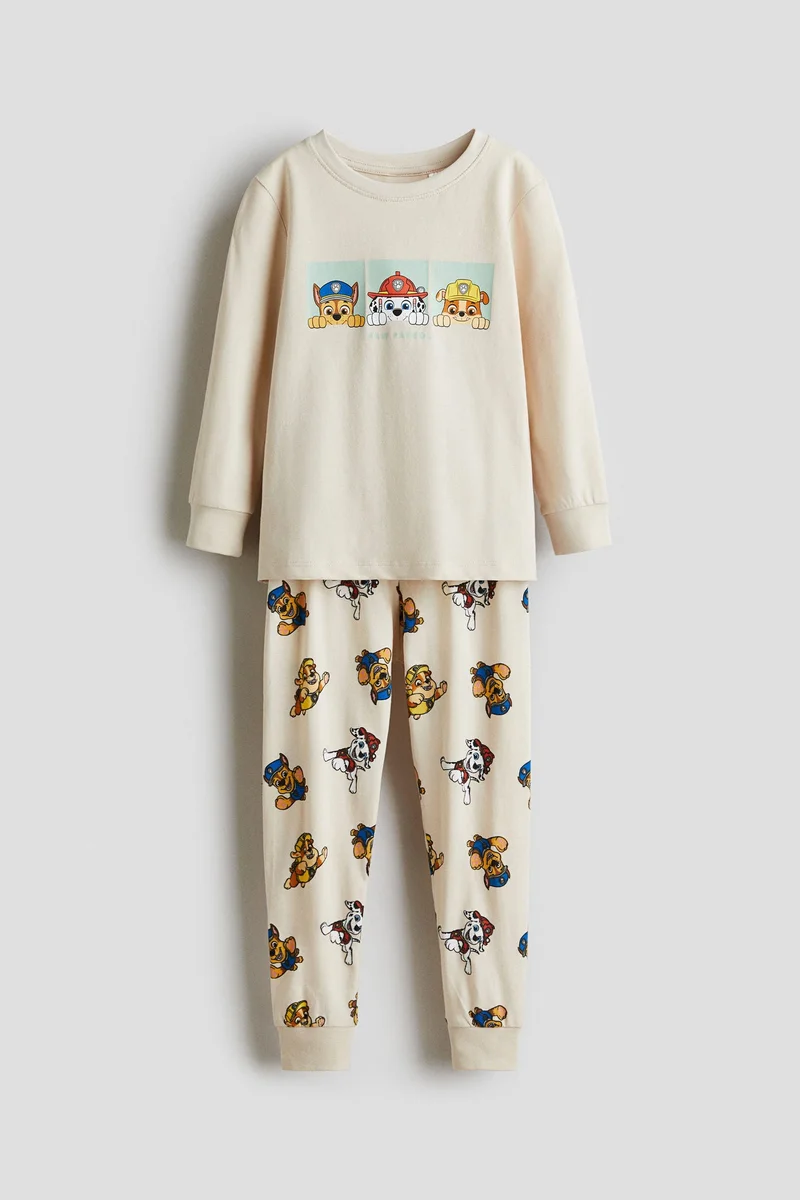 اتش اند ام بيجاما مطبوعة من نسيج الجيرسيه القطني