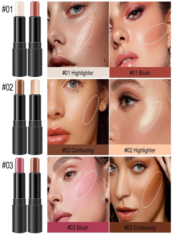 ليمونساك مجموعة مكياج كونتور كريمي بستة ألوان، تتضمن ظلالاً مع هايلايتر وبلاشر وبرونزر، لتحديد الخدين، يدوم طويلاً، مقاوم للماء، بلمسة نهائية مطفية وندية (المجموعة ج) - Image 2