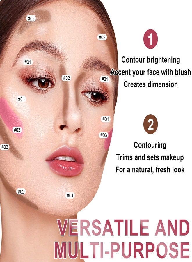 ليمونساك مجموعة مكياج كونتور كريمي بستة ألوان، تتضمن ظلالاً مع هايلايتر وبلاشر وبرونزر، لتحديد الخدين، يدوم طويلاً، مقاوم للماء، بلمسة نهائية مطفية وندية (المجموعة ج) - Image 3