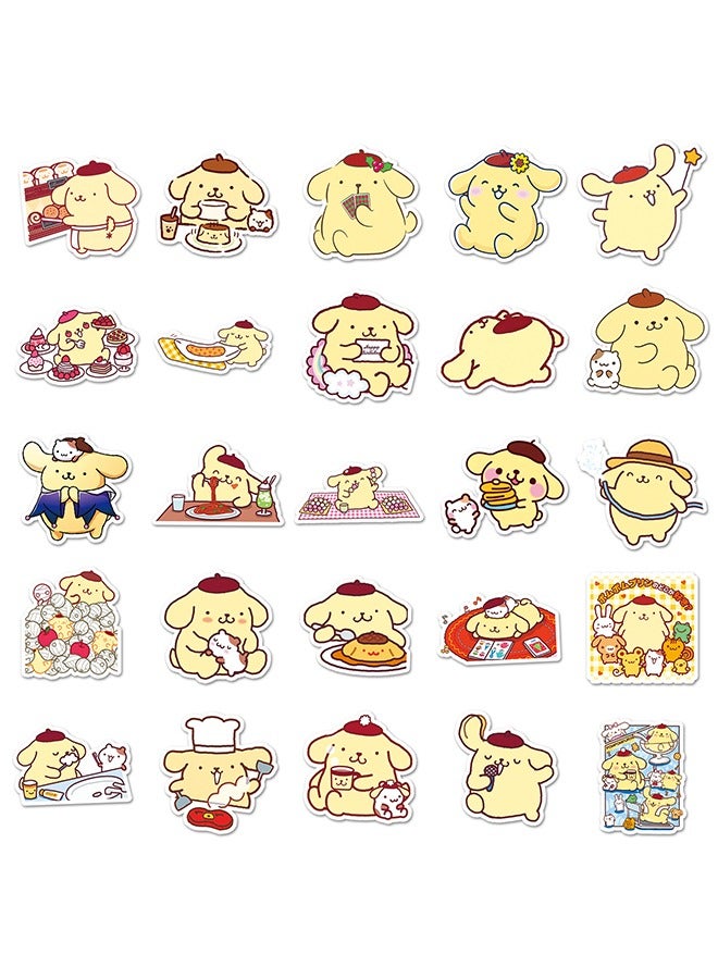 سانريو مجموعة ملصقات شفافة من 50 قطعة، بتصميم كرتوني لطيف على شكل بوم بوم، مناسبة لزجاجات المياه والأكواب والحواسيب المحمولة والهواتف والغيتار والسيارات والدراجات، هدية للأطفال والمراهقين. - Image 3
